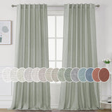 H.Versailtex Natural Linen Tab Loop Pocket Semi Sheer Light Filtering Curtains