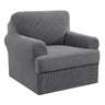 PrimeBeau 2 Pieces Chair Covers for Armchair &Oversize Armchair  Covers for Living Room Furniture Cover Suit for T Cushion/Box Cushion, Spandex Jacquard Fabric Small Checks