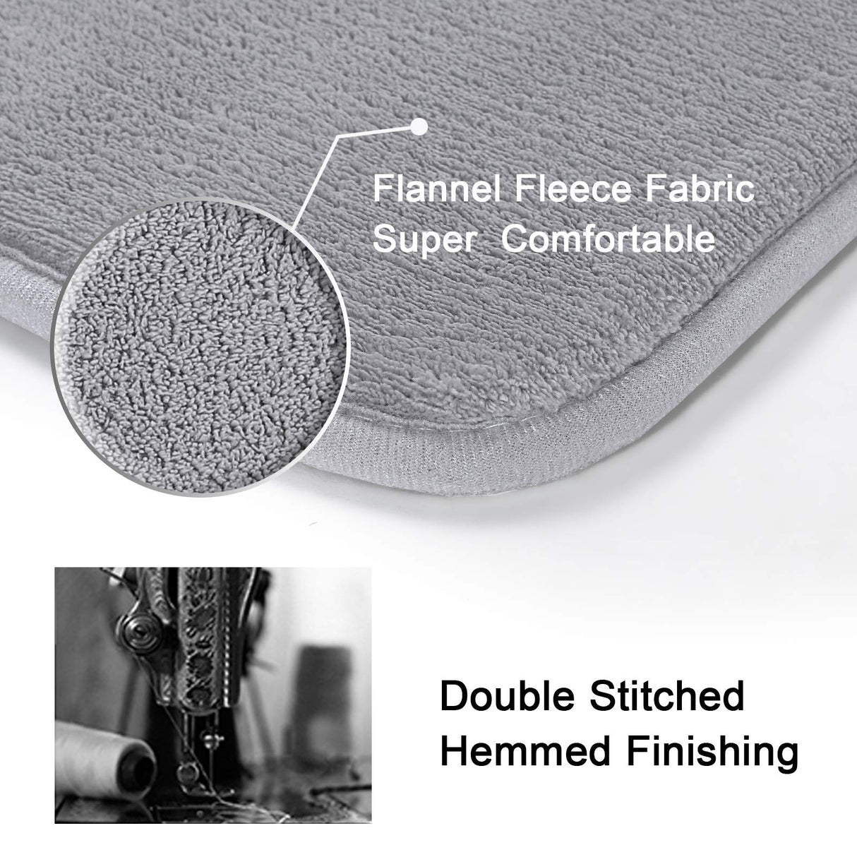 PrimeBeau Luxurious Memory Foam Bath Mat, Flannel Velvety Bath Mat Luxury Extra Soft and Absorbent Non Slip Rugs(Set of 2)