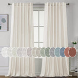 H.Versailtex Natural Linen Tab Loop Pocket Semi Sheer Light Filtering Curtains