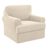 PrimeBeau 2 Pieces Chair Covers for Armchair &Oversize Armchair  Covers for Living Room Furniture Cover Suit for T Cushion/Box Cushion, Spandex Jacquard Fabric Small Checks