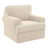 PrimeBeau 2 Pieces Chair Covers for Armchair &Oversize Armchair  Covers for Living Room Furniture Cover Suit for T Cushion/Box Cushion, Spandex Jacquard Fabric Small Checks