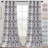 PrimeBeau GEO Pattern Blackout Curtains 2 Panels Set