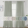 PrimeBeau Natural Linen Curtains 2 Panels Back Tab Loop Pocket Boho Sheer Curtain