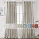 H.Versailtex Natural Linen Tab Loop Pocket Semi Sheer Light Filtering Curtains