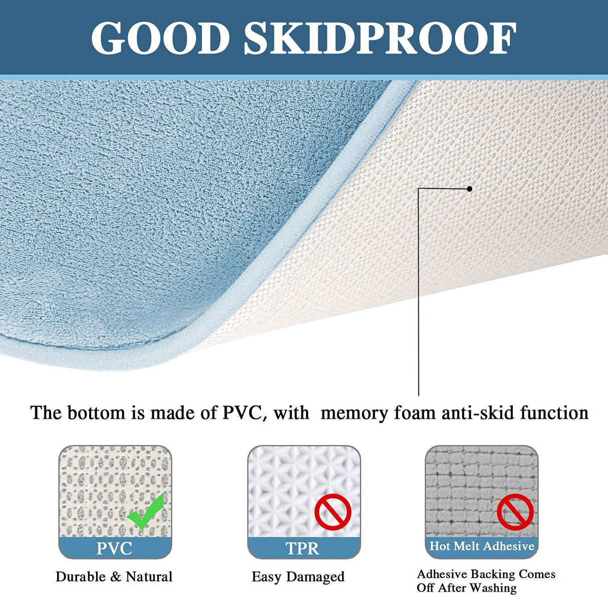 PrimeBeau Luxurious Memory Foam Bath Mat, Flannel Velvety Bath Mat Luxury Extra Soft and Absorbent Non Slip Rugs(Set of 2)