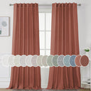 H.Versailtex Natural Linen Tab Loop Pocket Semi Sheer Light Filtering Curtains