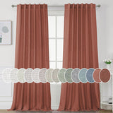 H.Versailtex Natural Linen Tab Loop Pocket Semi Sheer Light Filtering Curtains