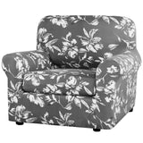 PrimeBeau Super Stretch 2 Set of Armchair Slipcovers, Floral Pattern, Luxurious Fleece Bouncy Modern Style Pet Friendly，Easy Care