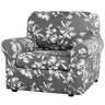PrimeBeau Super Stretch 2 Set of Armchair Slipcovers, Floral Pattern, Luxurious Fleece Bouncy Modern Style Pet Friendly，Easy Care