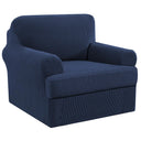 PrimeBeau 2 Pieces Chair Covers for Armchair &Oversize Armchair  Covers for Living Room Furniture Cover Suit for T Cushion/Box Cushion, Spandex Jacquard Fabric Small Checks