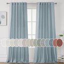 H.Versailtex Natural Linen Tab Loop Pocket Semi Sheer Light Filtering Curtains