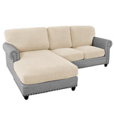 PrimeBeau 2024 New Sectional Couch Covers 6 Pieces Stretch Sofa Cover for Sectional Sofa Set Separate L Shaped Couch Cover for Both Left/Right Couch (Seat and Back: 1 Chaise for Loveseat)