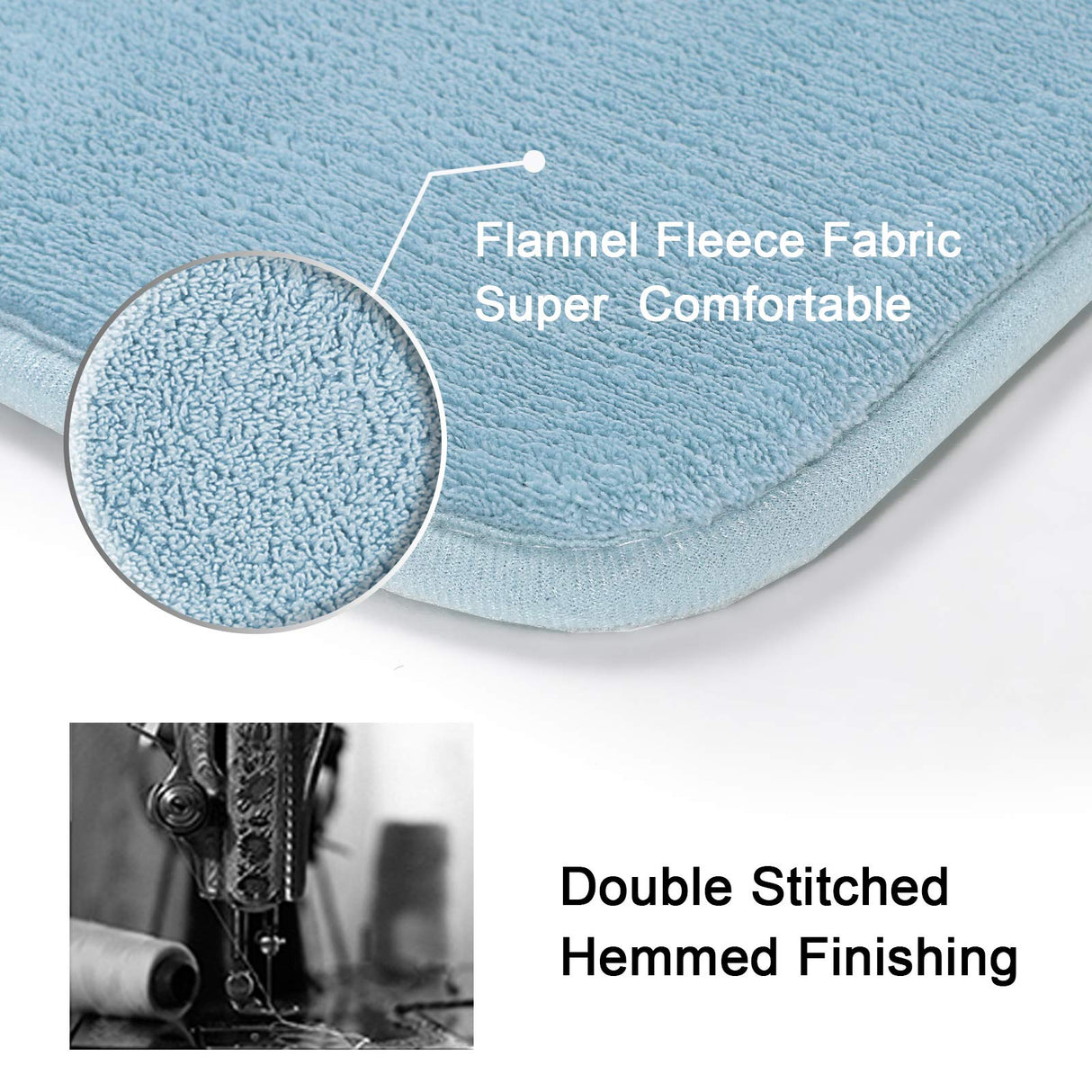 PrimeBeau Luxurious Memory Foam Bath Mat, Flannel Velvety Bath Mat Luxury Extra Soft and Absorbent Non Slip Rugs(Set of 2)