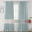 H.Versailtex Natural Linen Tab Loop Pocket Semi Sheer Light Filtering Curtains