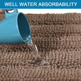PrimeBeau Luxury Chenille Striped Bath Mats Set | Ultra Thick & Absorbent Non Slip Rugs 20“ x 32"