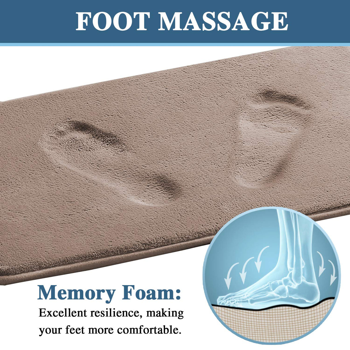 PrimeBeau Luxurious Memory Foam Bath Mat, Flannel Velvety Bath Mat Luxury Extra Soft and Absorbent Non Slip Rugs(Set of 2)