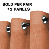 PrimeBeau Faux Linen Semi-Sheer Curtains - Set of 2 Panels, 52 Series Medium Length