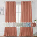 H.Versailtex Natural Linen Tab Loop Pocket Semi Sheer Light Filtering Curtains