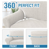 PrimeBeau Diamond Pattern Jacquard Couch Covers for 3 Cushion Couch