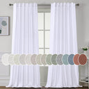 H.Versailtex Natural Linen Tab Loop Pocket Semi Sheer Light Filtering Curtains