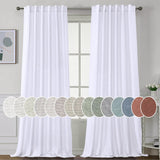 H.Versailtex Natural Linen Tab Loop Pocket Semi Sheer Light Filtering Curtains