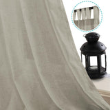 PrimeBeau Natural Linen Mix Tab Top Sheer Curtains (Set of 2) 52 Series