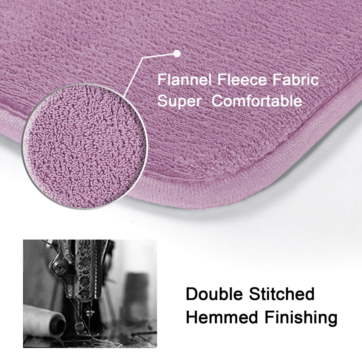 PrimeBeau Luxurious Memory Foam Bath Mat, Flannel Velvety Bath Mat Luxury Extra Soft and Absorbent Non Slip Rugs(Set of 2)