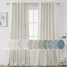 PrimeBeau Natural Linen Curtains 2 Panels Back Tab Loop Pocket Boho Sheer Curtain