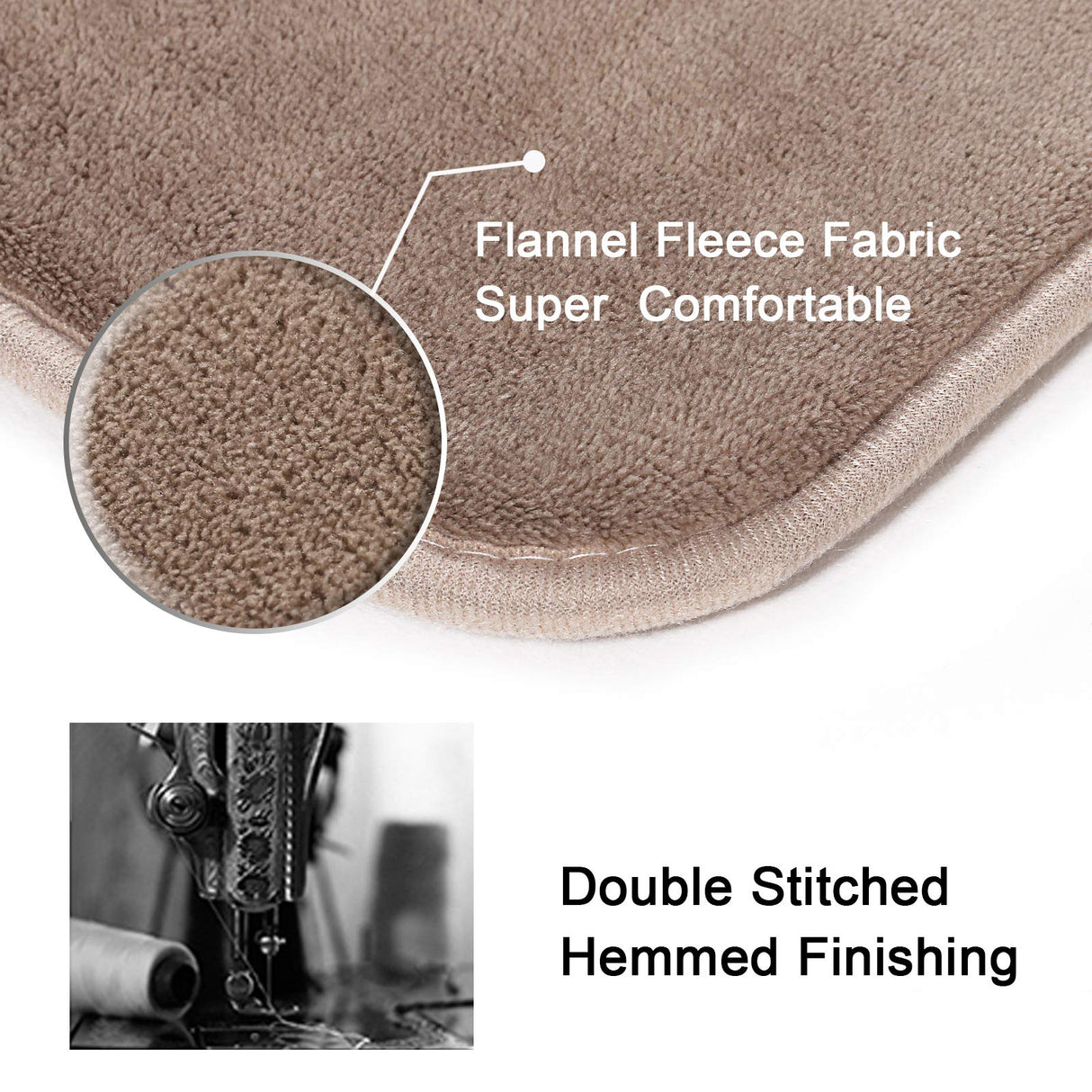 PrimeBeau Luxurious Memory Foam Bath Mat, Flannel Velvety Bath Mat Luxury Extra Soft and Absorbent Non Slip Rugs(Set of 2)