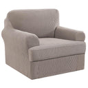 PrimeBeau 2 Pieces Chair Covers for Armchair &Oversize Armchair  Covers for Living Room Furniture Cover Suit for T Cushion/Box Cushion, Spandex Jacquard Fabric Small Checks