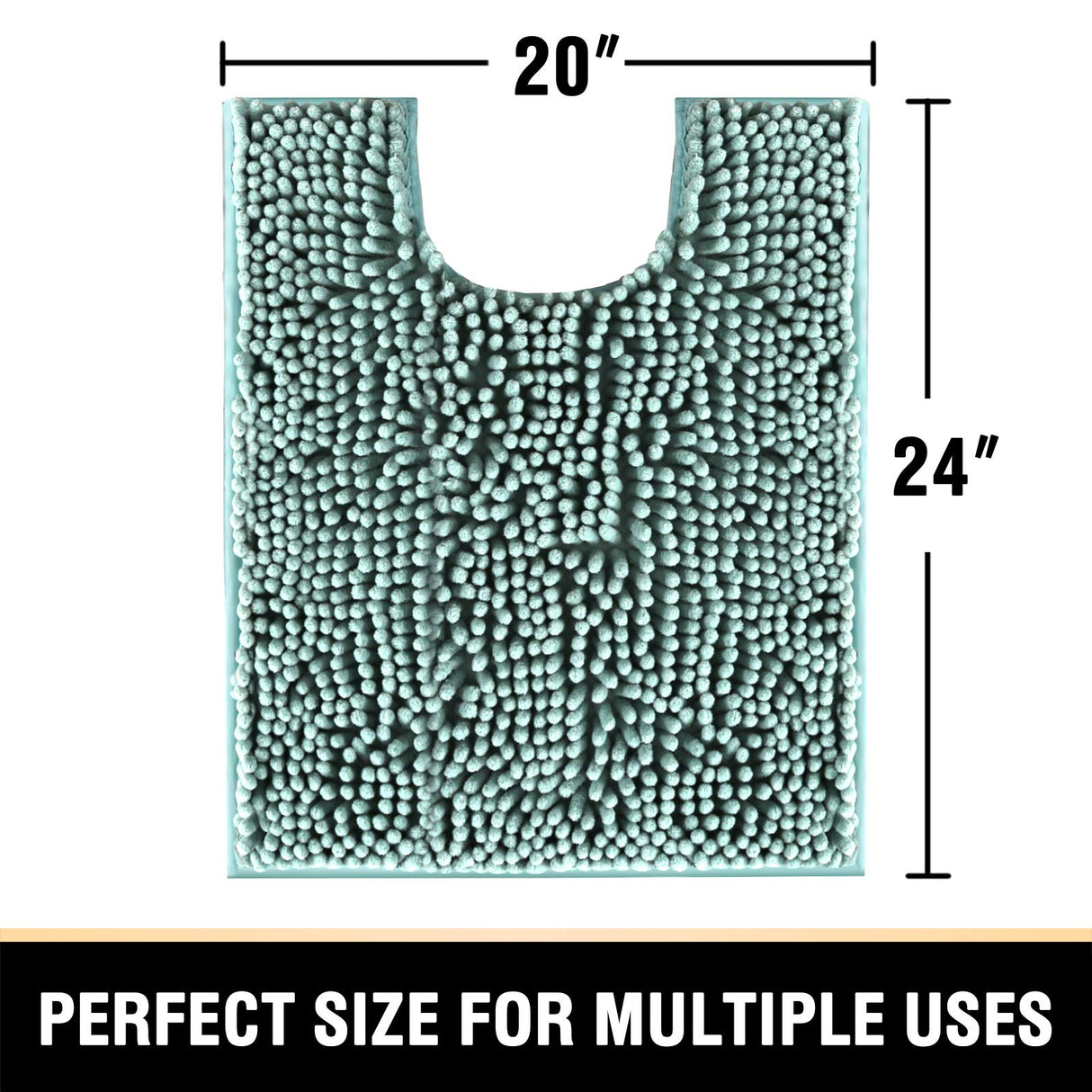 PrimeBeau Luxury Chenille U Shaped Bathroom Rug -Absorbent,Washable,Dry Fast Area Carpet Mats 1 Piece