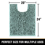 PrimeBeau Luxury Chenille U Shaped Bathroom Rug -Absorbent,Washable,Dry Fast Area Carpet Mats 1 Piece