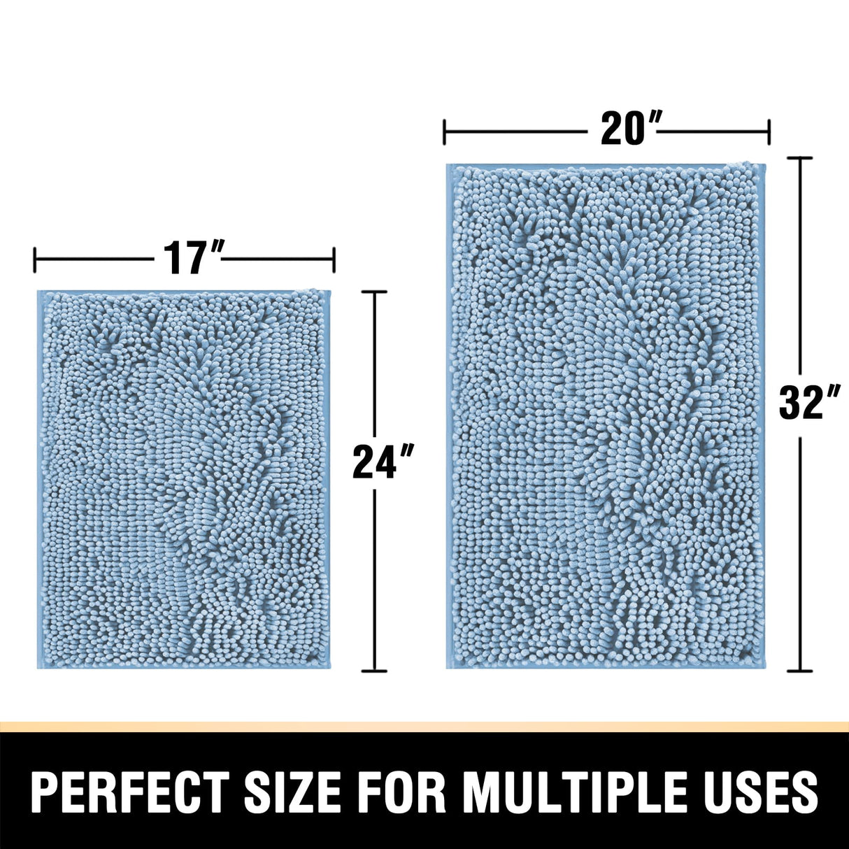 PrimeBeau Luxury Chenille U Shaped Bathroom Rug Sets -Absorbent,Washable,Dry Fast Area Carpet Mats 2 Pieces