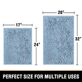 PrimeBeau Luxury Chenille U Shaped Bathroom Rug Sets -Absorbent,Washable,Dry Fast Area Carpet Mats 2 Pieces