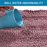 PrimeBeau Luxury Chenille Striped Bath Mats Set | Ultra Thick & Absorbent Non Slip Rugs 47“ x 17"