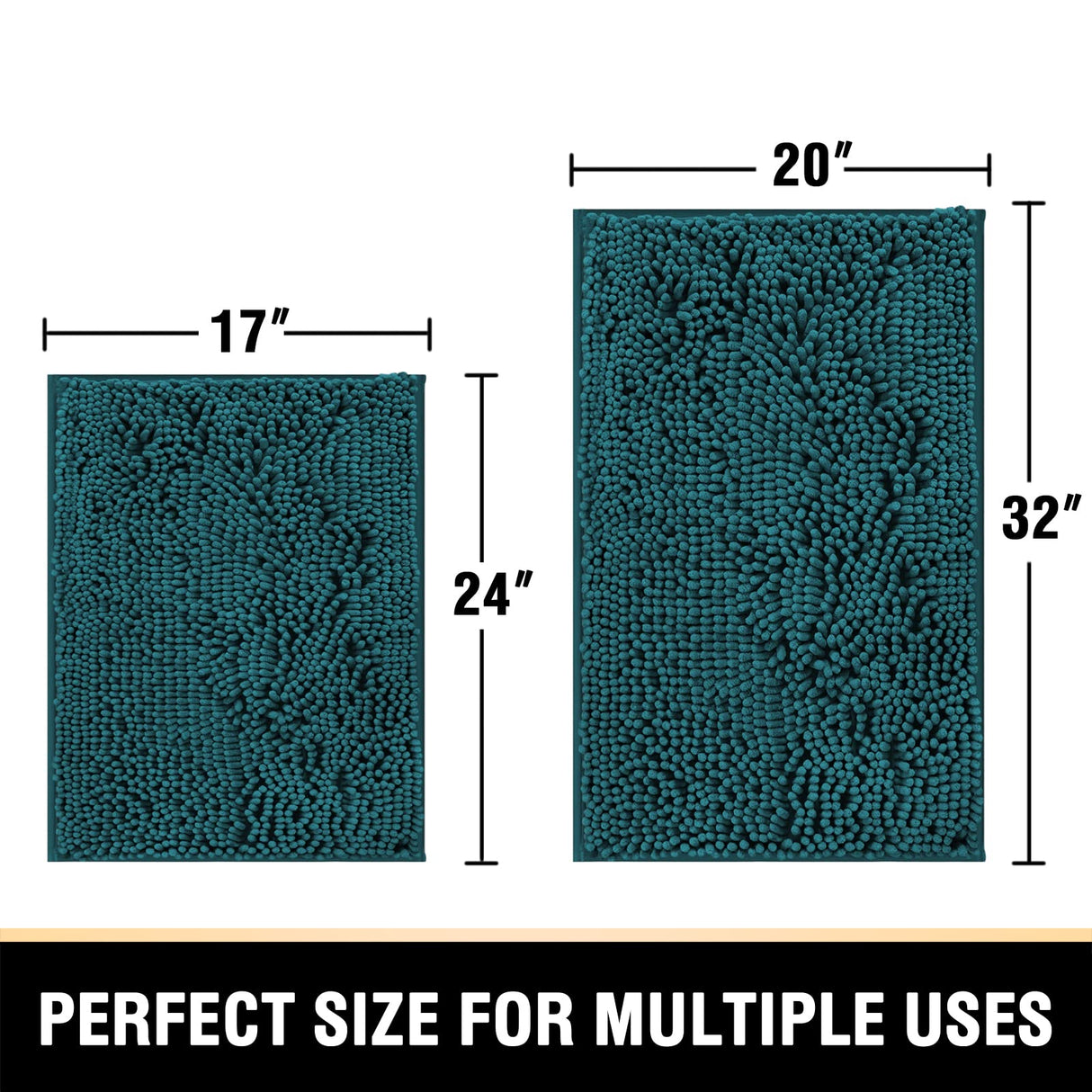 PrimeBeau Luxury Chenille U Shaped Bathroom Rug Sets -Absorbent,Washable,Dry Fast Area Carpet Mats 2 Pieces