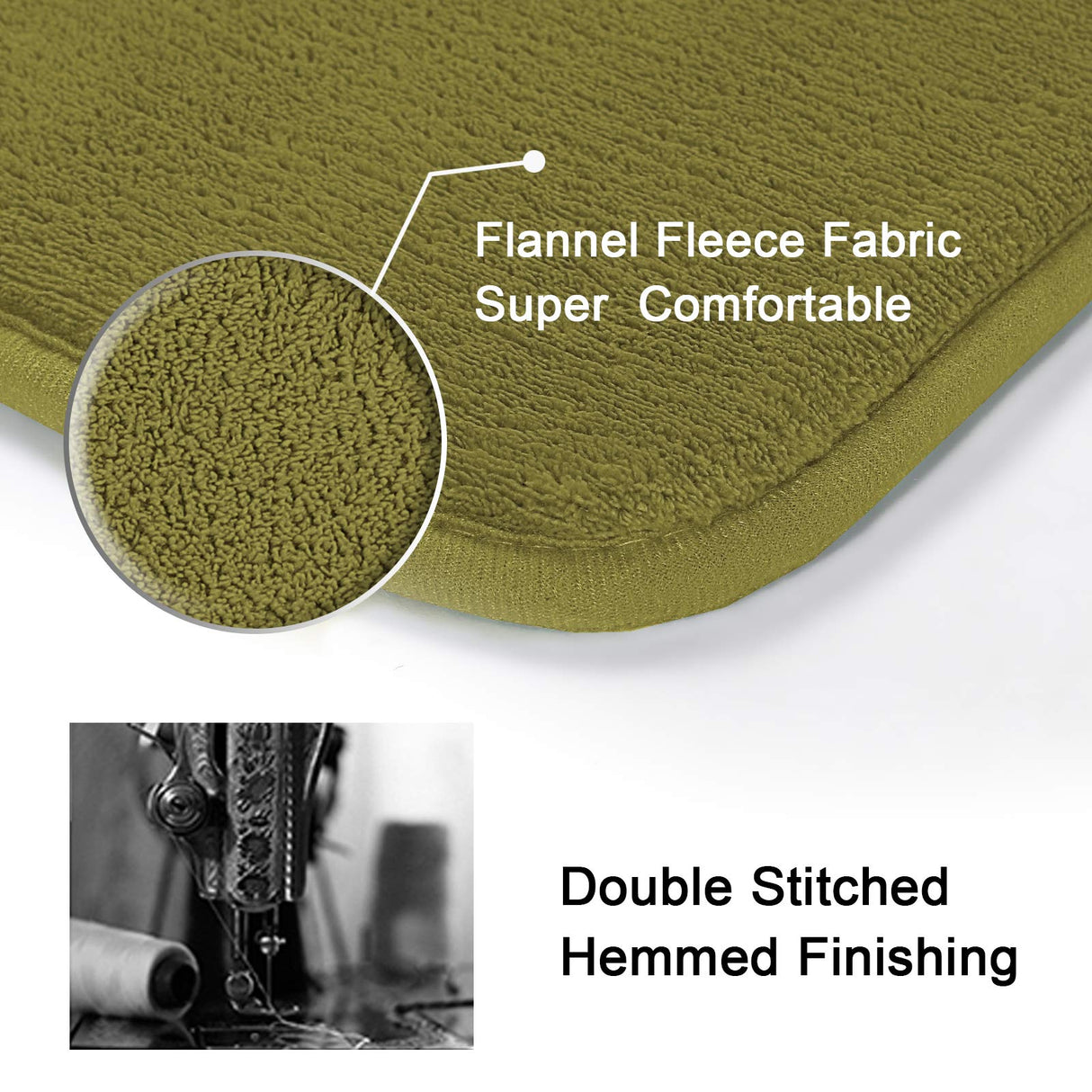 PrimeBeau Luxurious Memory Foam Bath Mat, Flannel Velvety Bath Mat Luxury Extra Soft and Absorbent Non Slip Rugs(Set of 2)