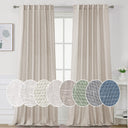 H.Versailtex Natural Linen Tab Loop Pocket Semi Sheer Light Filtering Curtains