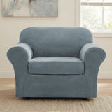 H.Versailtex Modern Velvet Plush High Stretch Sofa Slipcover with Elastic Bottom