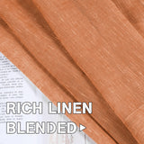 PrimeBeau Faux Linen Semi-Sheer Curtains - Set of 2 Panels, 52 Series Medium Length
