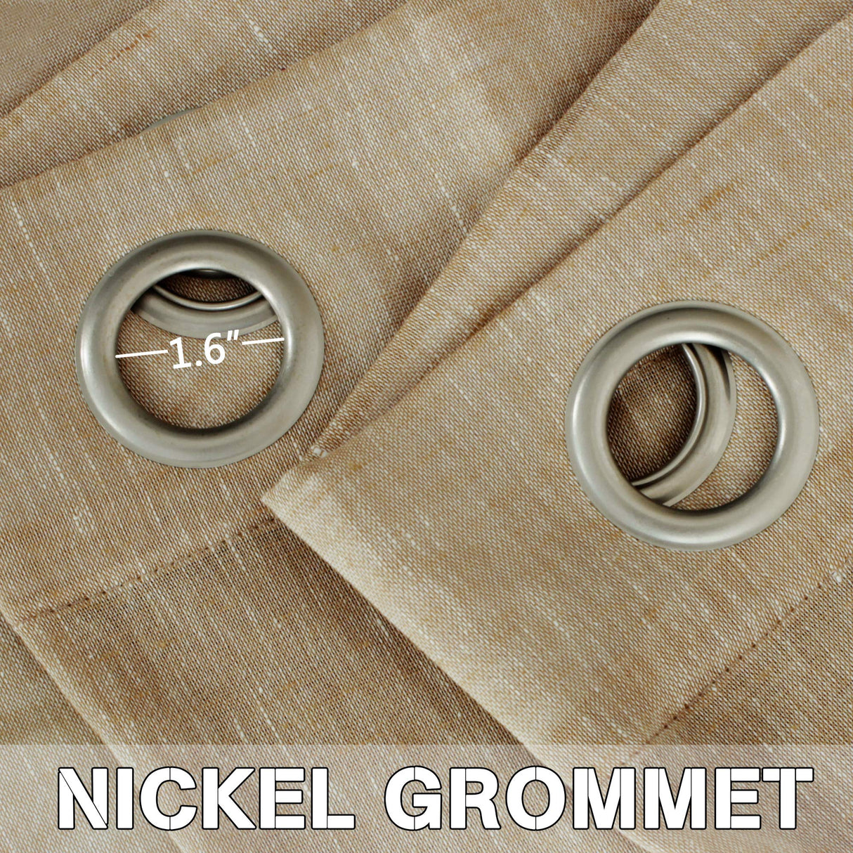 PrimeBeau Faux Linen Grommet Sheer Curtains - Set of 2 Panels 52 Series Long