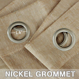 PrimeBeau Faux Linen Grommet Sheer Curtains - Set of 2 Panels 52 Series Long