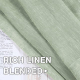 PrimeBeau Faux Linen Semi-Sheer Curtains - Set of 2 Panels, 52 Series Medium Length