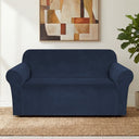 H.Versailtex 1 Piece Stretch Velvet Sofa Covers for Cushion Couch Covers with Non Slip Elastic Bottom