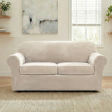 H.Versailtex Modern Velvet Plush High Stretch Sofa Slipcover with Elastic Bottom