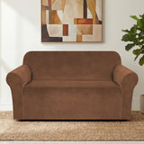 H.Versailtex 1 Piece Stretch Velvet Sofa Covers for Cushion Couch Covers with Non Slip Elastic Bottom