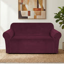 H.Versailtex 1 Piece Stretch Velvet Sofa Covers for Cushion Couch Covers with Non Slip Elastic Bottom