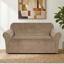 H.Versailtex 1 Piece Stretch Velvet Sofa Covers for Cushion Couch Covers with Non Slip Elastic Bottom