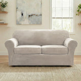 H.Versailtex Modern Velvet Plush High Stretch Sofa Slipcover with Elastic Bottom